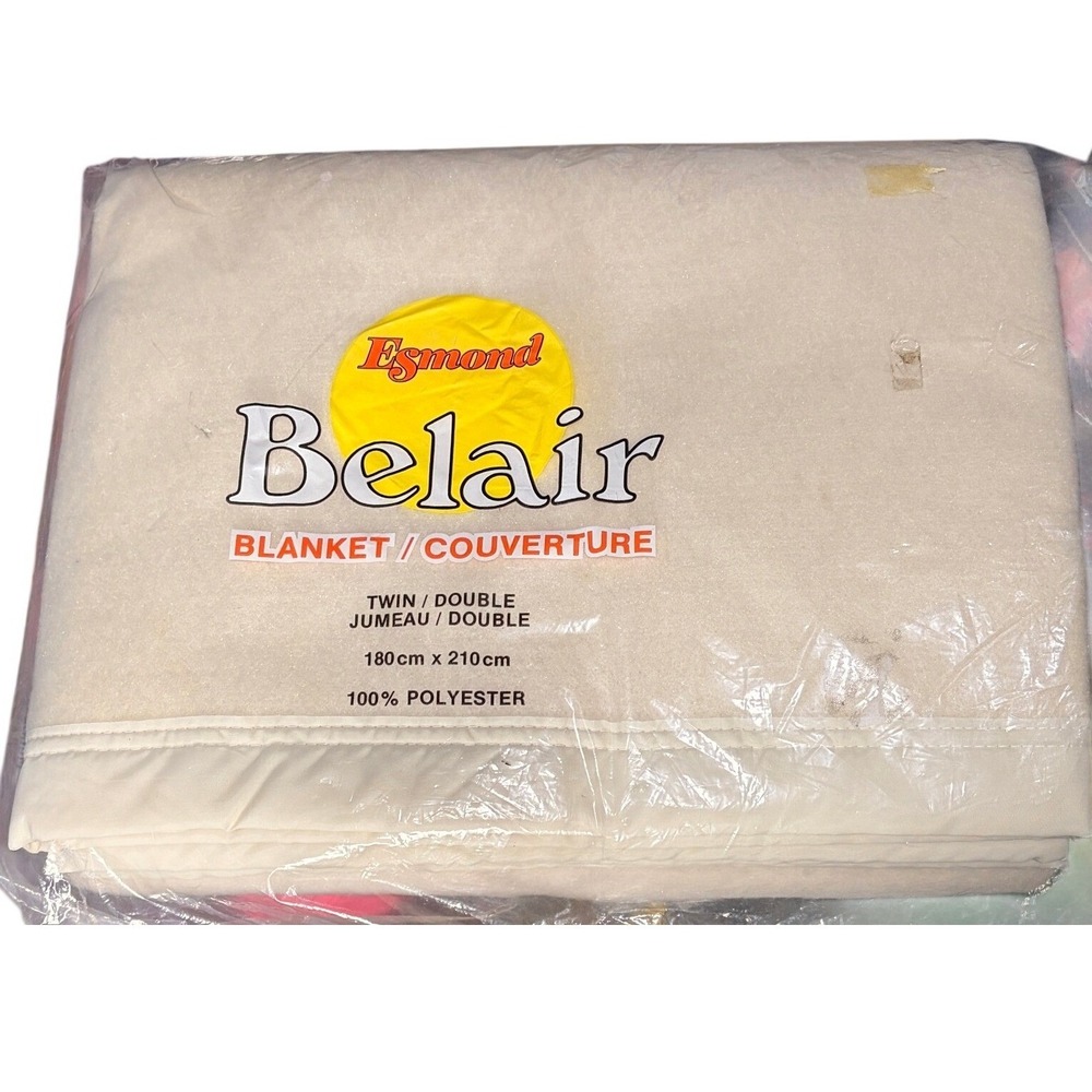 Esmond Belair Vintage Blanket Cream Twin Double 180x210cm 100% Polyester Solid